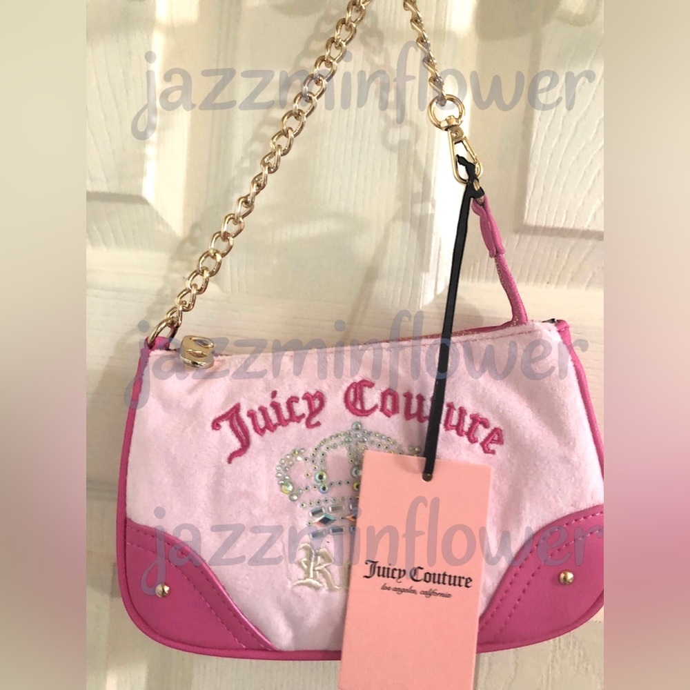 Juicy Couture pink light pink juicy kingdom mini wristlet purse new